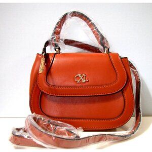 CXL By Christian Lacroix Rust Faux Leather Handbag With Top Handle & Detachable